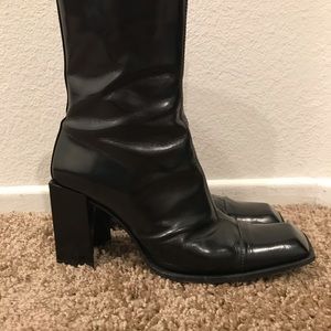 Italian leather heeled boots